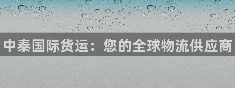 尊龙凯时白家乐Abb下载：中泰国际货运：您的全球物流供应